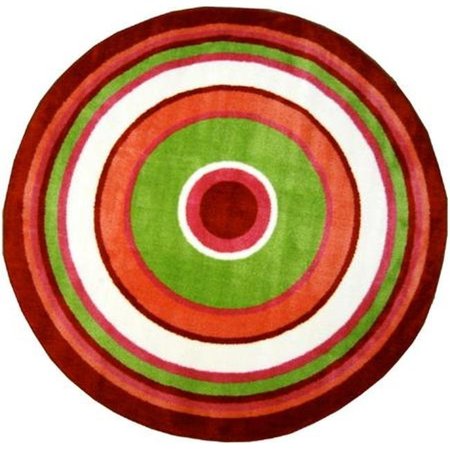 LA RUG, FUN RUGS LA Rug FTS-151 51RD Fun Time Shape Concentric 3 High Pile Rug - 51 Inch Round FTS-151 51RD